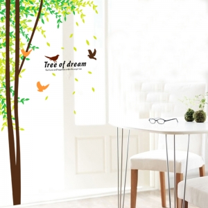 Sticker decorativ camera de zi - Padure si pasari [5]