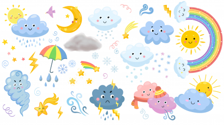 Stickere Decorative - Stickere fenomene meteo nori - 125x70 cm