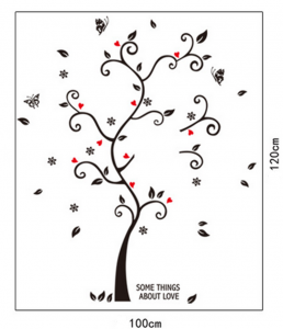 Sticker decorativ - Copac cu frunze si inimioare [5]
