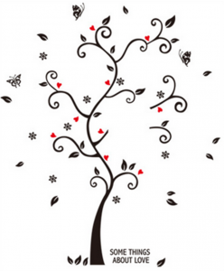 Sticker decorativ - Copac cu frunze si inimioare [6]