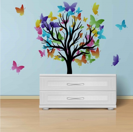 Sticker decorativ - Copac cu Fluturi [0]