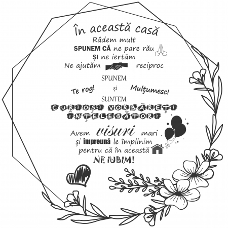 Stickere Decorative - Sticker decorativ, In aceasta casa, 60x60 cm