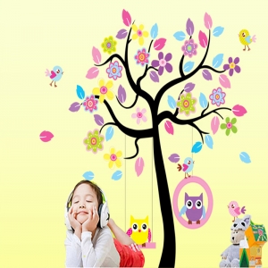 Sticker decorativ copii - Bufnite in leagan [1]