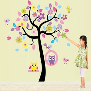 Sticker decorativ copii - Bufnite in leagan [3]