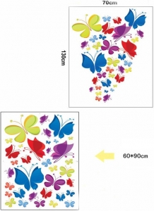 Sticker decorativ copii - Curcubeu de fluturasi [5]