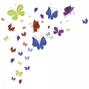 Sticker decorativ copii - Curcubeu de fluturasi [4]