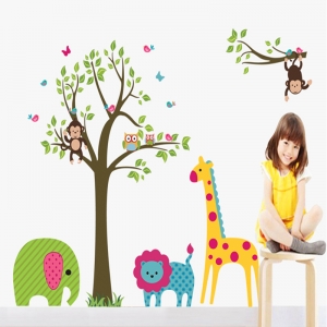 Sticker decorativ copii -  In jungla colorata [4]