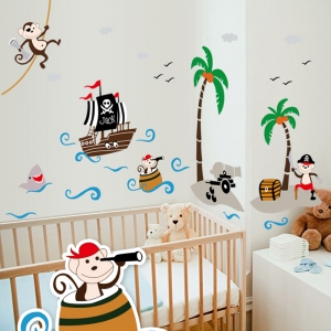 Sticker decorativ pentru baieti - Piratii naufragiati [0]