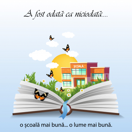 Stickere Decorative - Sticker decorativ scoala, A fost odata o scoala mai buna - 125x125 cm