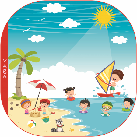 Stickere Decorative - Sticker educativ - Peisaj de Vara si Copii