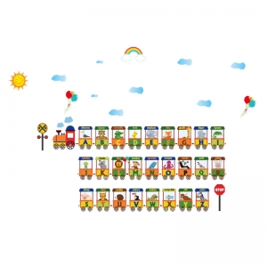 Sticker educativ - Vagoane cu literele alfabetului [6]