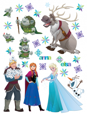 Stickere Decorative - Sticker Personaje Frozen si Trolii - 65x85cm - DK2303