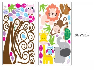 Sticker gigant pentru copii - Copacel si animale din jungla [7]