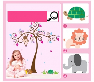 Sticker gigant pentru copii - Copacel si animale din jungla [6]