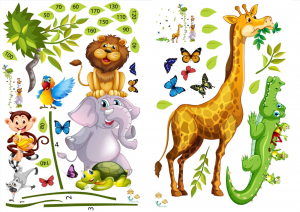 Sticker Grafic de crestere cu animale si fluturi - 250x170 cm [1]