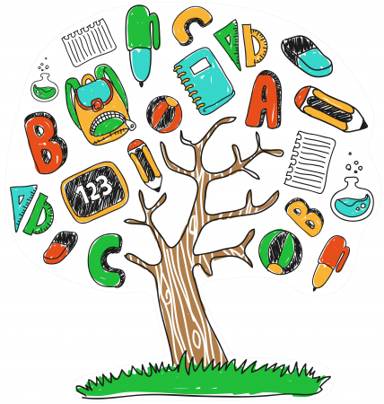 Stickere Educative - Litere, Numere, Tabla De Scris - Autocolant Copacelul Scolii