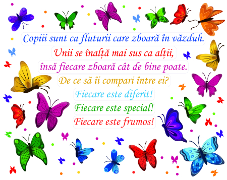 Stickere Fluturi, Animale, Pasari Si Pesti - Sticker Mesaje Motivationale - Copiii sunt ca fluturii, 126X100