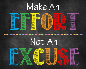 Stickere Decorative - Sticker Mesaje Motivationale - Make an effort, not an excuse - 60x90 cm