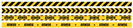 Stickere Decorative - Sticker Podea - Marcare Traseu - 94x5 cm - Set 5 BUC - Galben, Negru