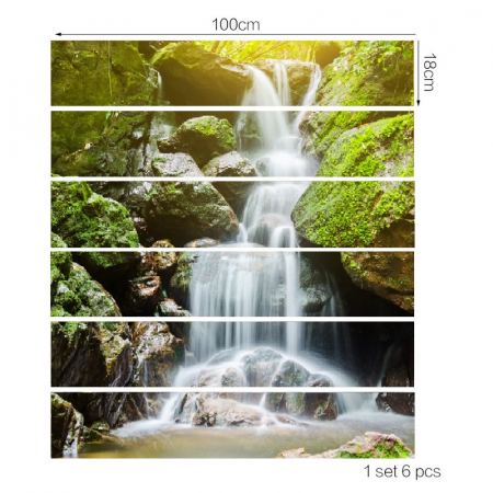 Sticker Scari - Cascada si Muschi Verde - 6 folii de 18x100 cm [2]