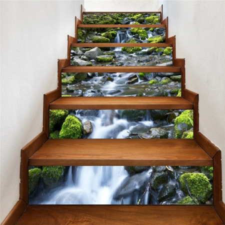 Sticker Scari - Cascada si Stanci cu Muschi Verde - 6 folii de 18x100 cm [2]