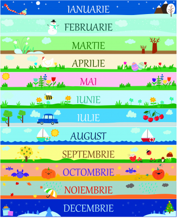 Stickere Decorative - Stickere Scari - Lunile Anului