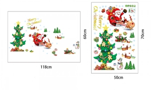 Sticker tematic - Mos Craciun, bradutul, sania si omul de zapada [7]