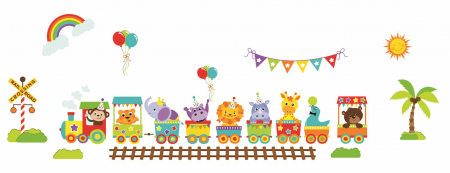 Stickere bebe - Trenulet cu animale - 130x50 cm [1]