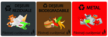 Stickere Decorative - Stickere Colectare Selectiva - Deseuri Reziduale, Biodegradabile si Metal