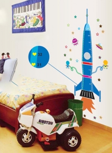 Stickere copii - Grafic de crestere Racheta spatiala - masurator inaltime [4]