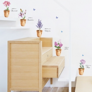 Autocolante decorative - Ghivece cu flori - 81x61 cm [2]