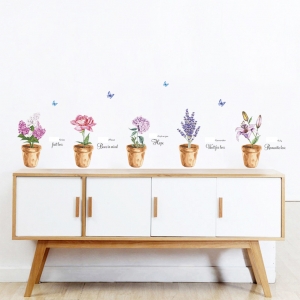 Autocolante decorative - Ghivece cu flori - 81x61 cm [1]