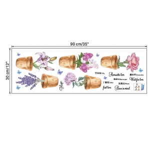 Autocolante decorative - Ghivece cu flori - 81x61 cm [5]