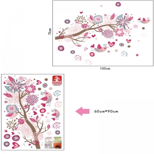 Stickere decorative - Ramura cu flori roz [5]