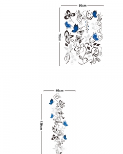 Stickere - Flori si fluturi albastri - 40x120 cm [3]