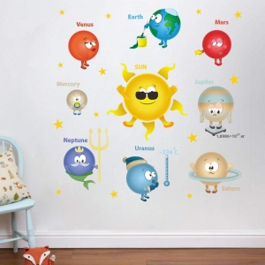 Stickere pentru copii - Planete si soare - 65x65 cm [0]