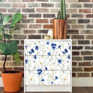 Autocolante pentru mobila - Musetel si albastrele - 20x80 cm x 3 bucati [6]