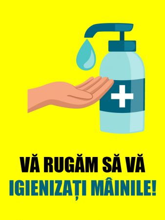 Stickere Semnalistica - Stickere Preventie Coronavirus - Igienizare Maini - 30x40 cm