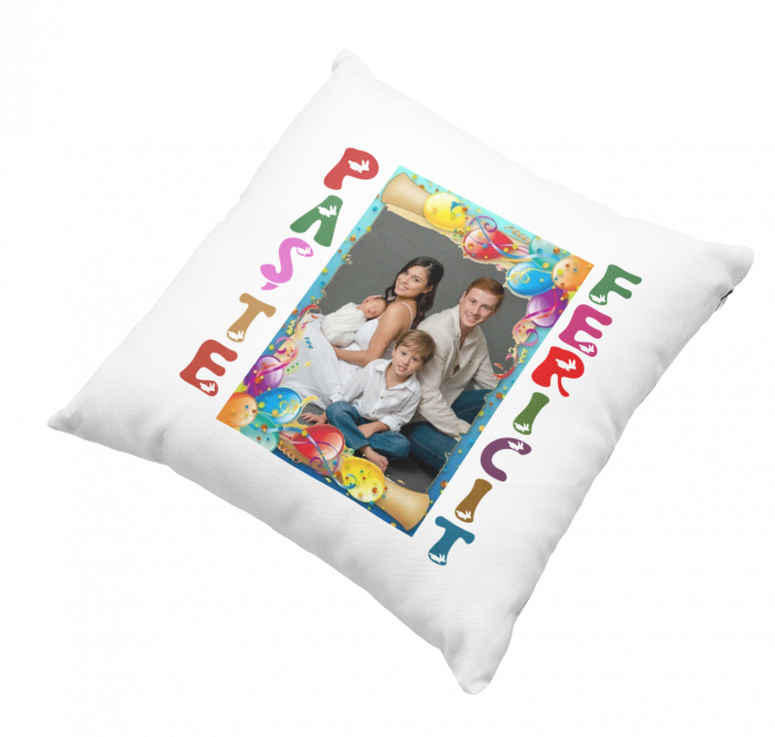 Perna pătrată cu poza si mesaj PAŞTE FERICIT [2]