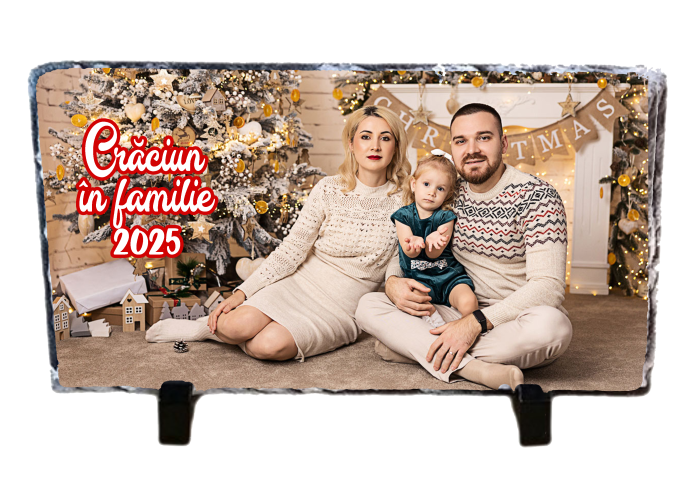 Ardezie personalizata cu poza (14x29 cm) - CRĂCIUN [1]
