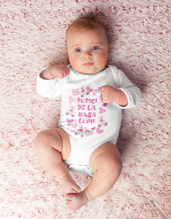 Body personalizat pentru fetita cu mesajul - Pupici de la nasa [2]