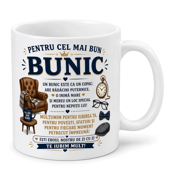 Cană personalizată pentru bunic cu fotografie și nume [5]
