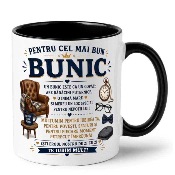 Cană personalizată pentru bunic cu fotografie și nume [7]