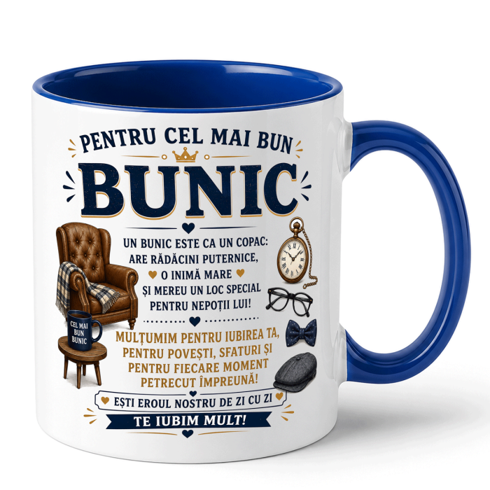 Cană personalizată pentru bunic cu fotografie și nume [9]