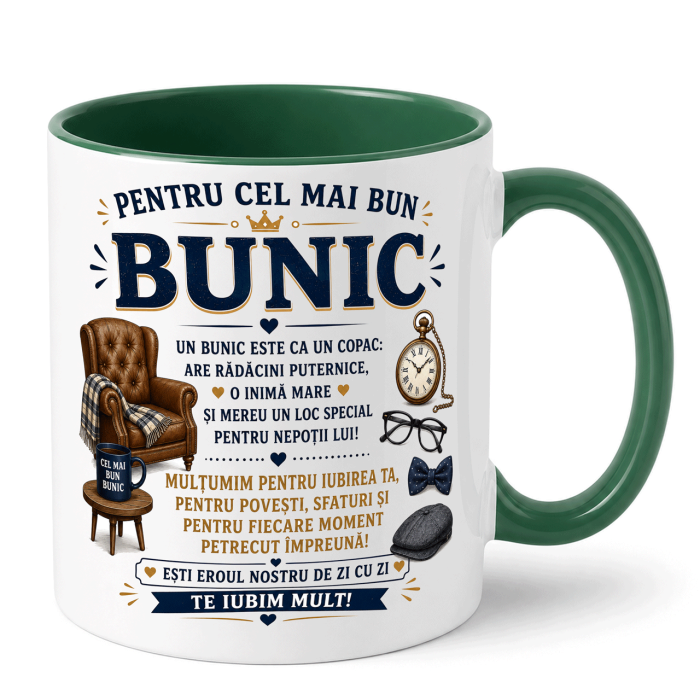 Cană personalizată pentru bunic cu fotografie și nume [8]