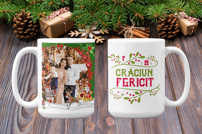 Cana personalizata cu poza si mesaj - Craciun Fericit [3]
