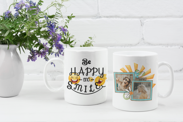 Cana personalizata cu mesaj - Be happy and smile [3]