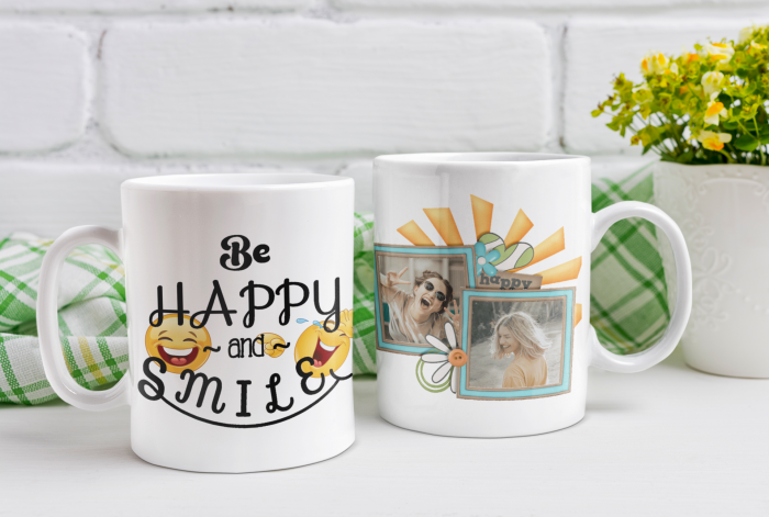 Cana personalizata cu mesaj - Be happy and smile [2]