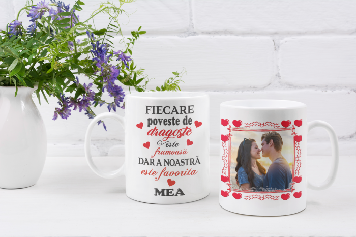 Cană personalizată cu poză și mesaj – Poveste de dragoste – cadou romantic [2]