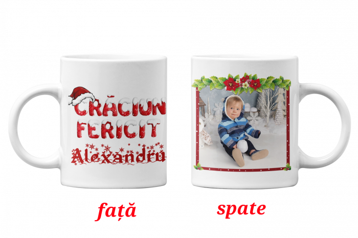 Cana personalizata  cu nume si poza - CRACIUN FERICIT model 5 [6]